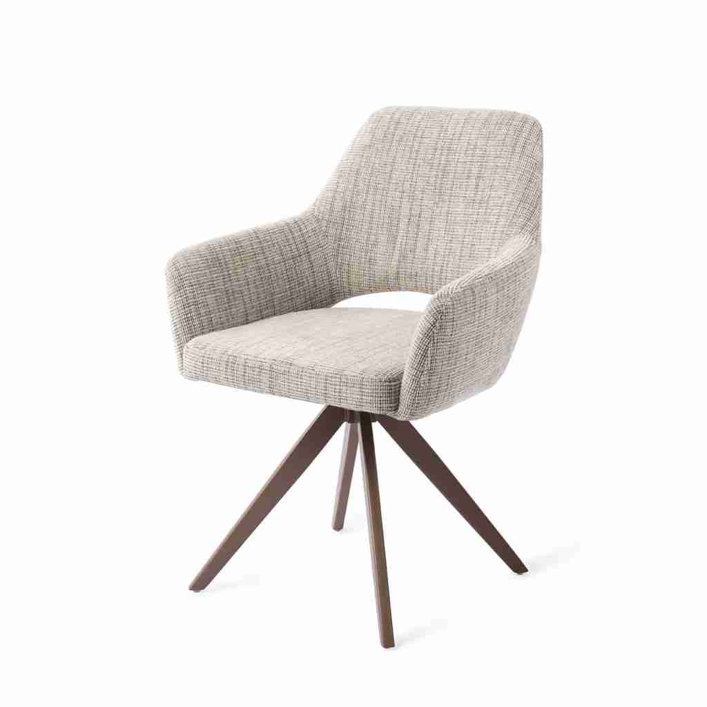 Jesper Home Eetkamerstoel Yanai Turn Brown, Draaibaar - Caramel Grid
