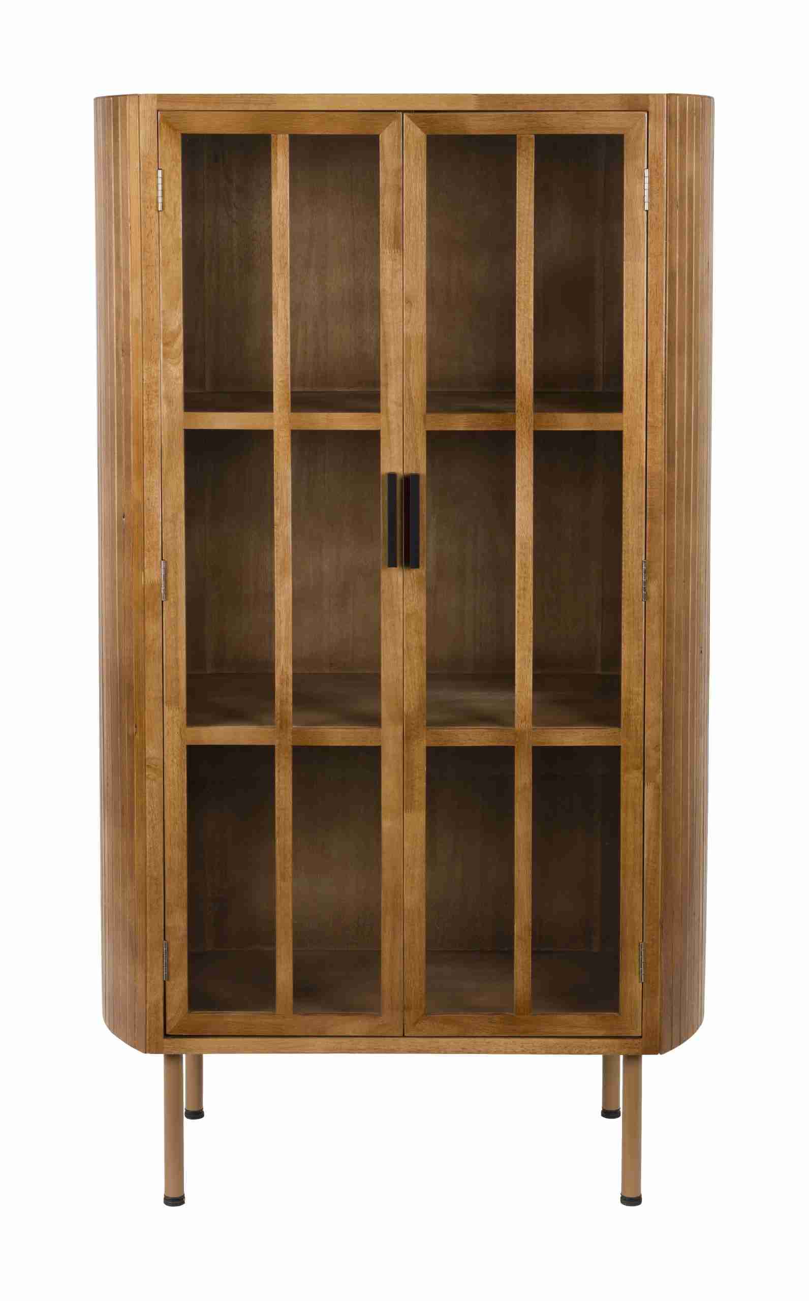 ZILT Vitrinekast Marlinda Rubberhout, 140 x 80cm