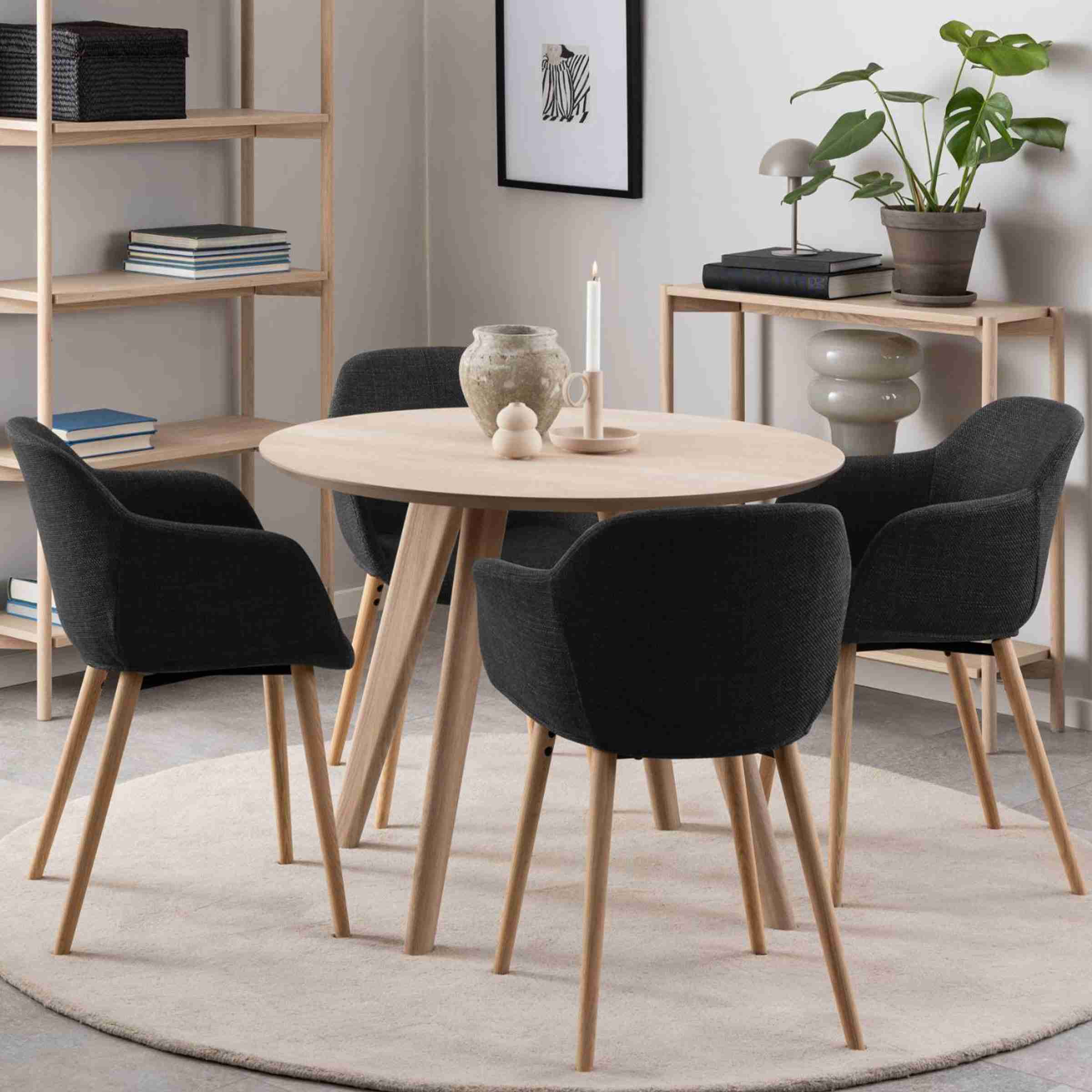Bendt Ronde Eettafel Kimya Eiken, 100cm - Wit