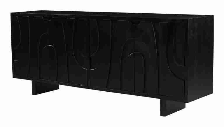 Artistiq Dressoir Elisebeth Mangohout, 180cm - Zwart