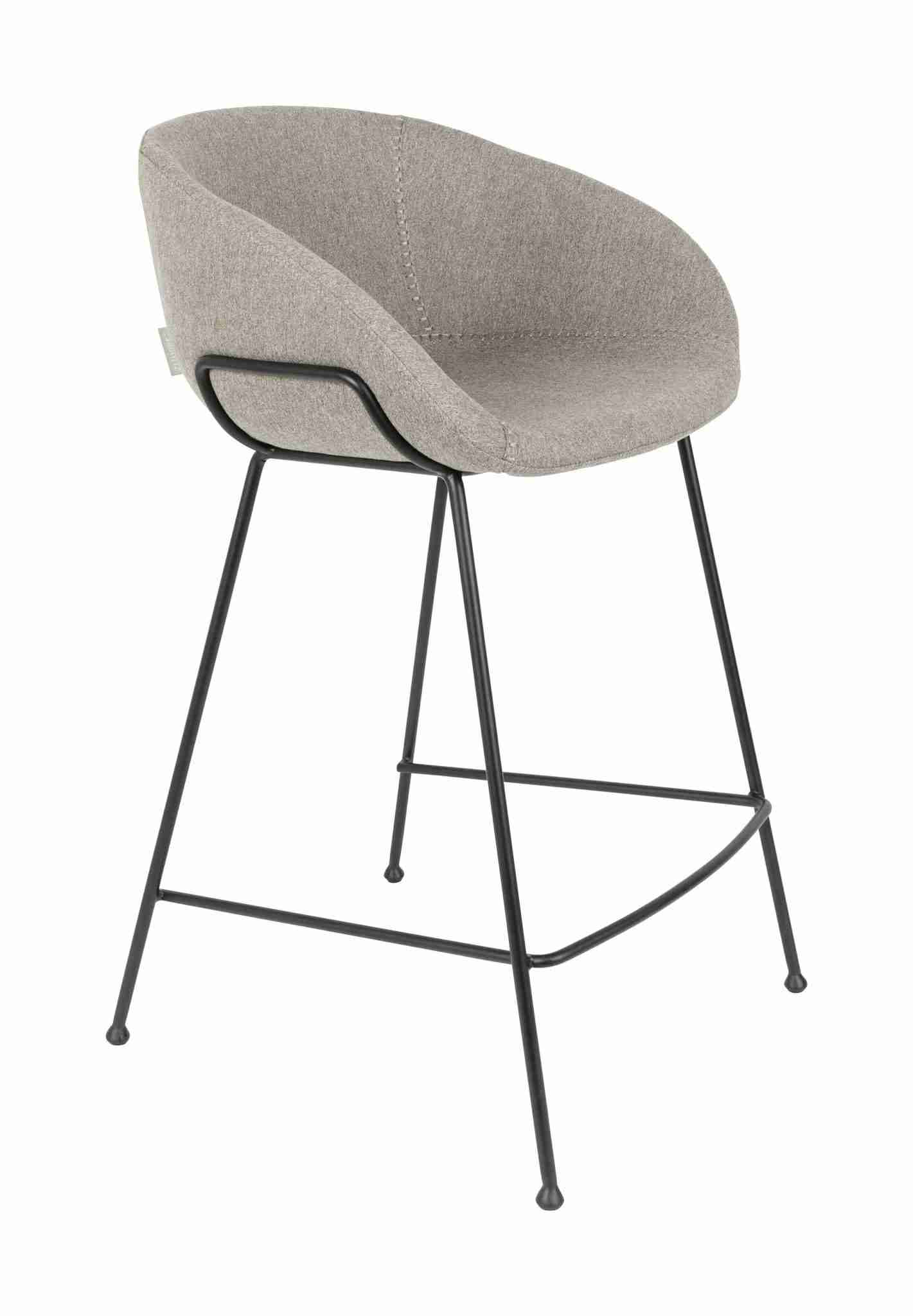 Zuiver Barstoel Feston Stof - Grijs (zithoogte 65cm)