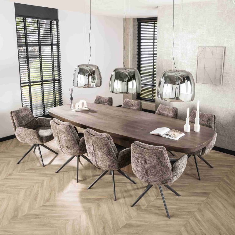 LifestyleFurn Deens Ovale Eettafel Willem Acaciahout, 300 x 120cm - Massief acacia drift brown - Ovaal