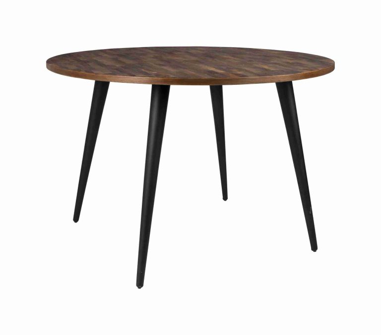 ZILT Industriële Ronde Eettafel Manny 110cm - Hout