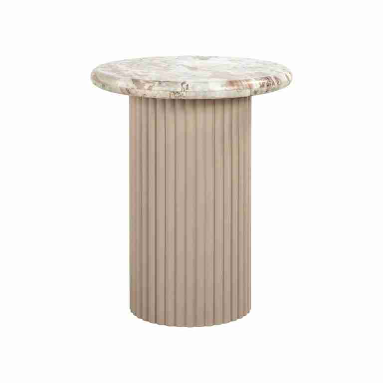 Richmond Ronde Bijzettafel Coronel Marmer, 50cm - Beige