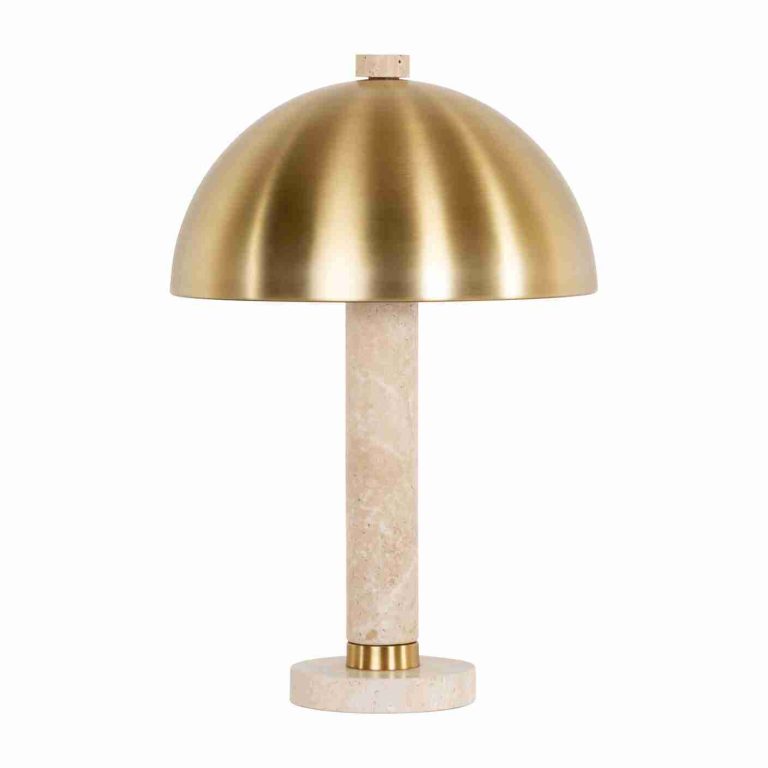 Richmond Tafellamp Jara Travertin, 53cm - Brushed gold