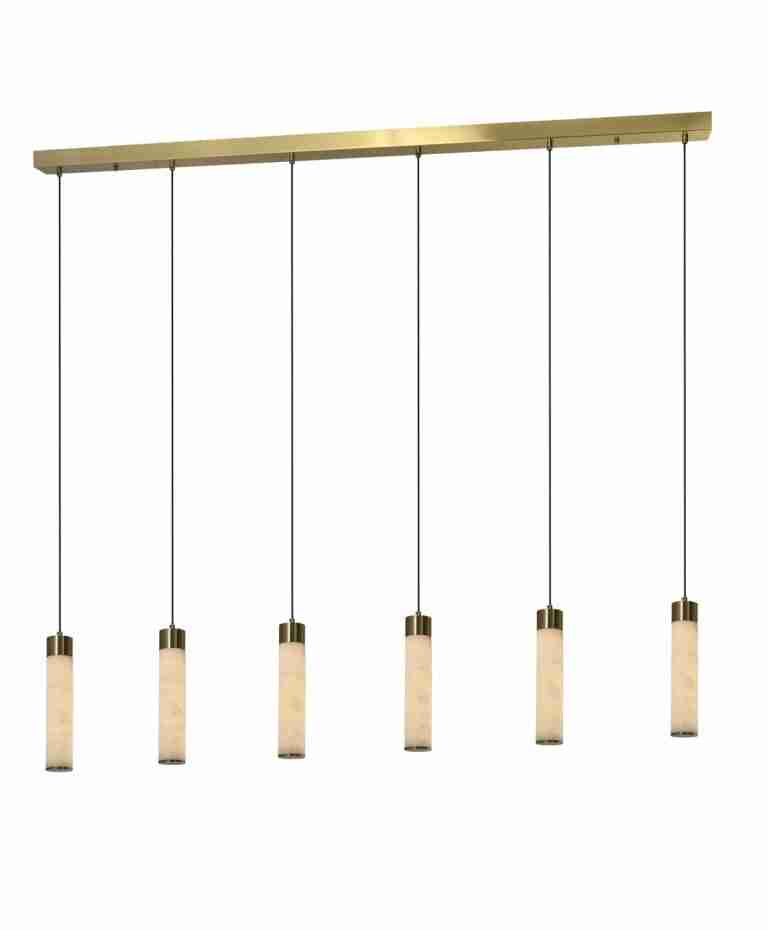 Richmond Hanglamp Elaris Albast, 6-lamps - Wit