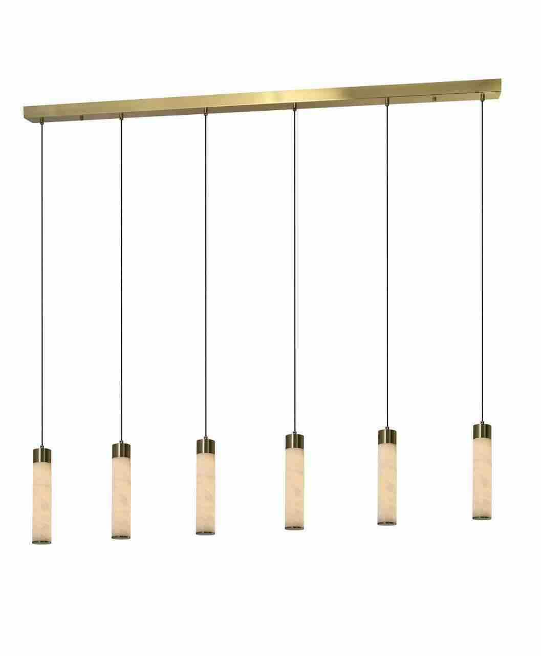 Richmond Hanglamp Elaris Albast, 6-lamps - Wit