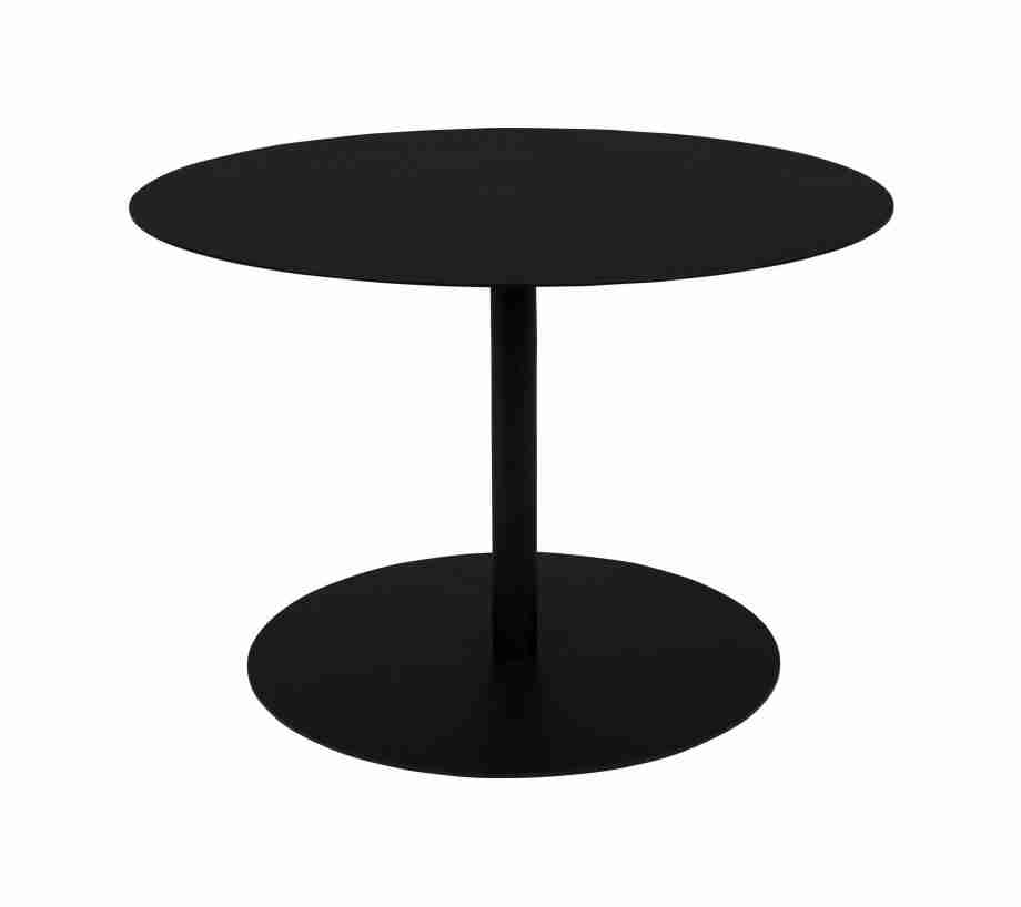 Zuiver Ronde Bijzettafel Snow Staal, 60cm - Zwart