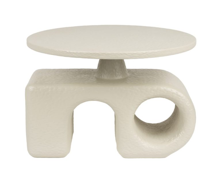 Zuiver Bijzettafel Hermit Resin, 58cm - Beige - Rond