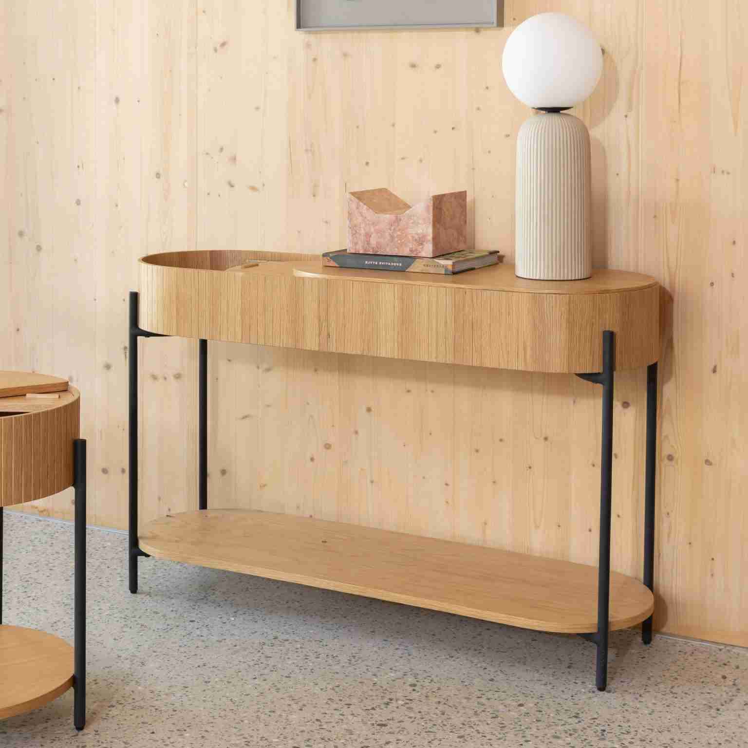 Zuiver Sidetable Slides Eikenhout, 120cm - Naturel