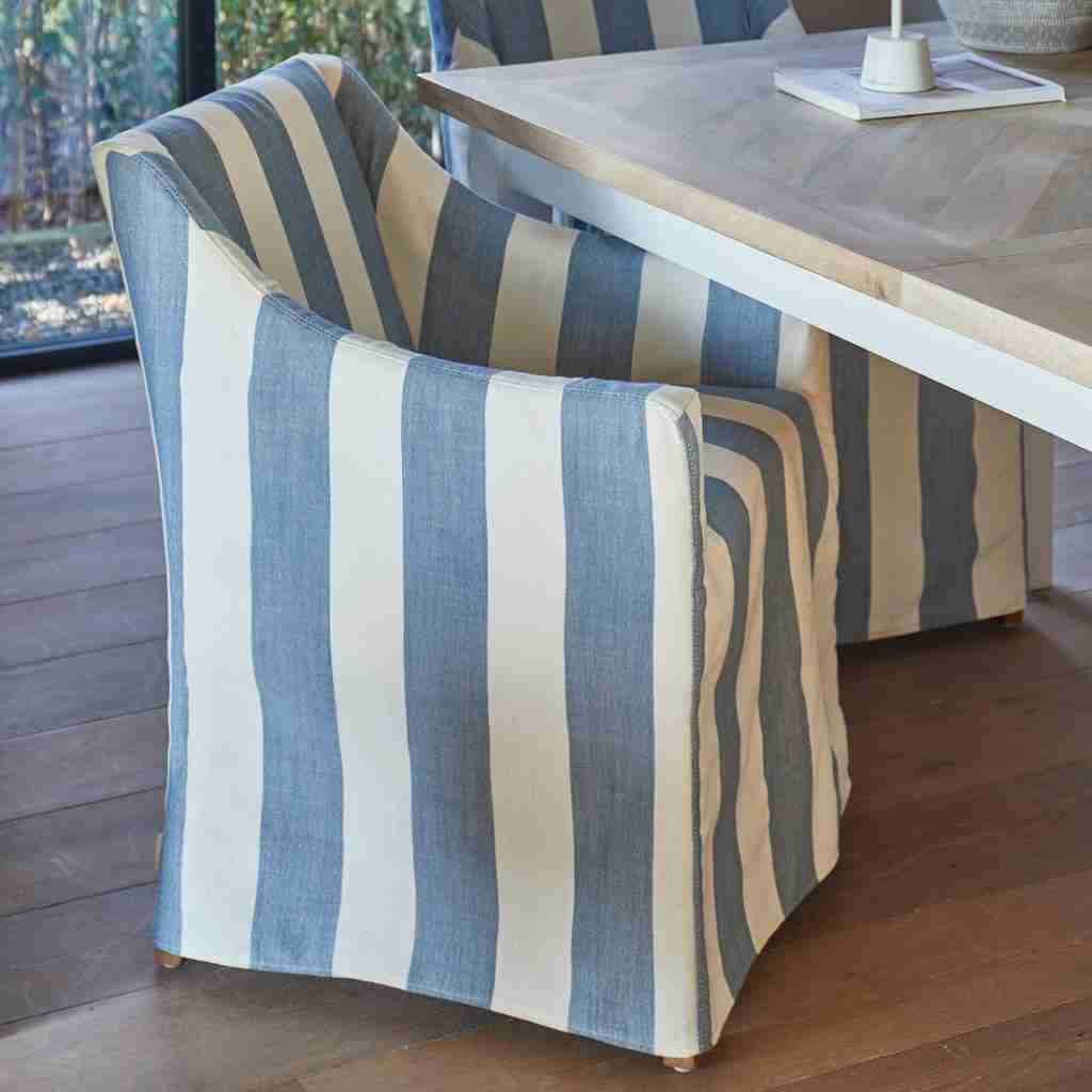 Rivièra Maison Eetkamerstoel Firenze - French Blue Stripe