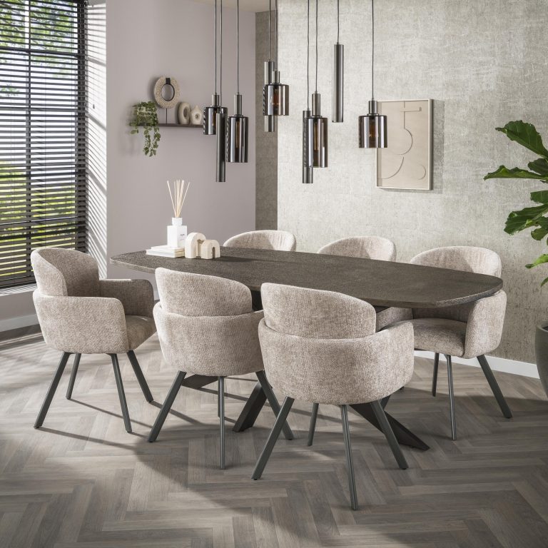 LifestyleFurn Deens Ovale Eettafel Shakira Liquid Metal, 215 x 105cm - Brons - Ovaal