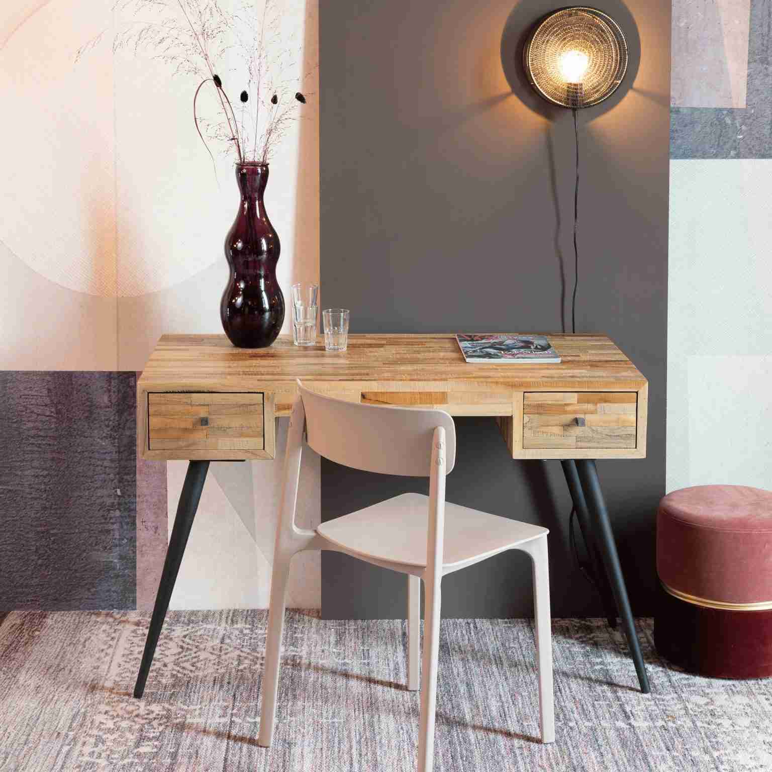 ZILT Bureau Cheslor met 2 laden - Bruin