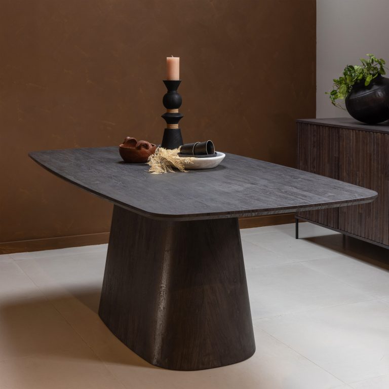 WOOOD Eettafel Leah MDF, 200 x 105cm - Donkerbruin - Exclusive