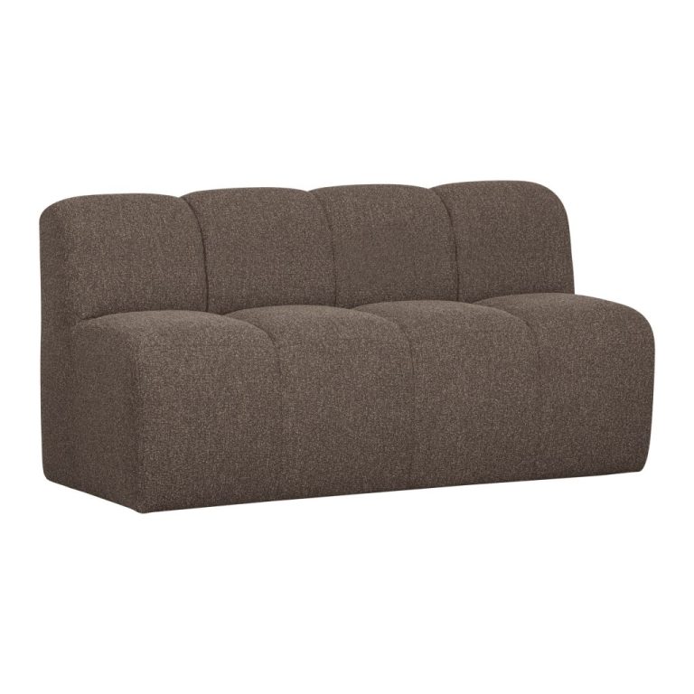 WOOOD Eetkamerbank Mojo Bouclé, 164cm - Bruin Melange
