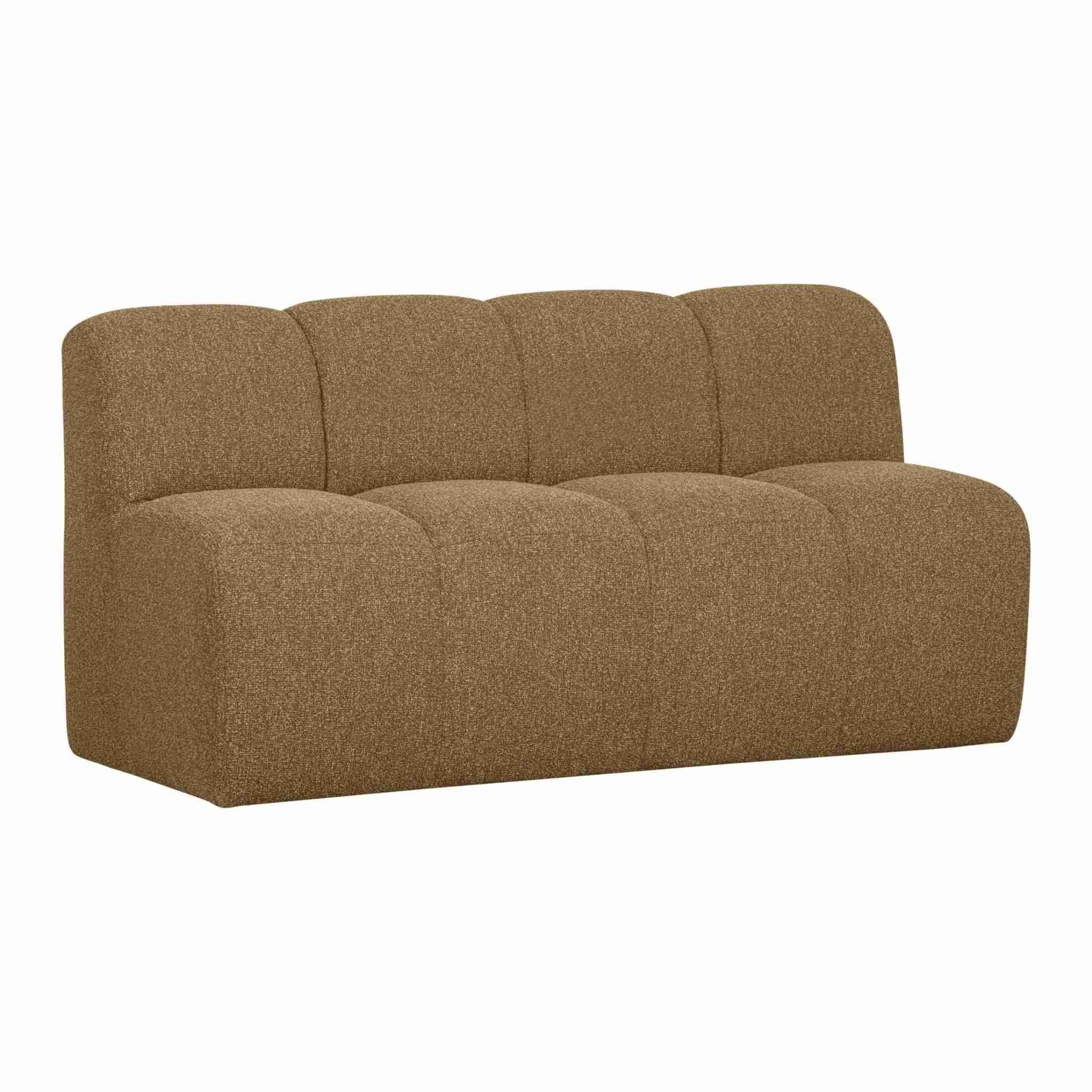 WOOOD Eetkamerbank Mojo Bouclé, 164cm - Geel/Bruin Melange