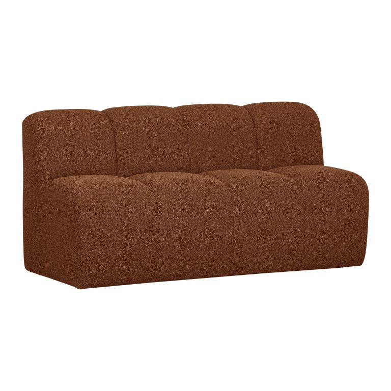 WOOOD Eetkamerbank Mojo Bouclé, 164cm - Roestbruin Melange