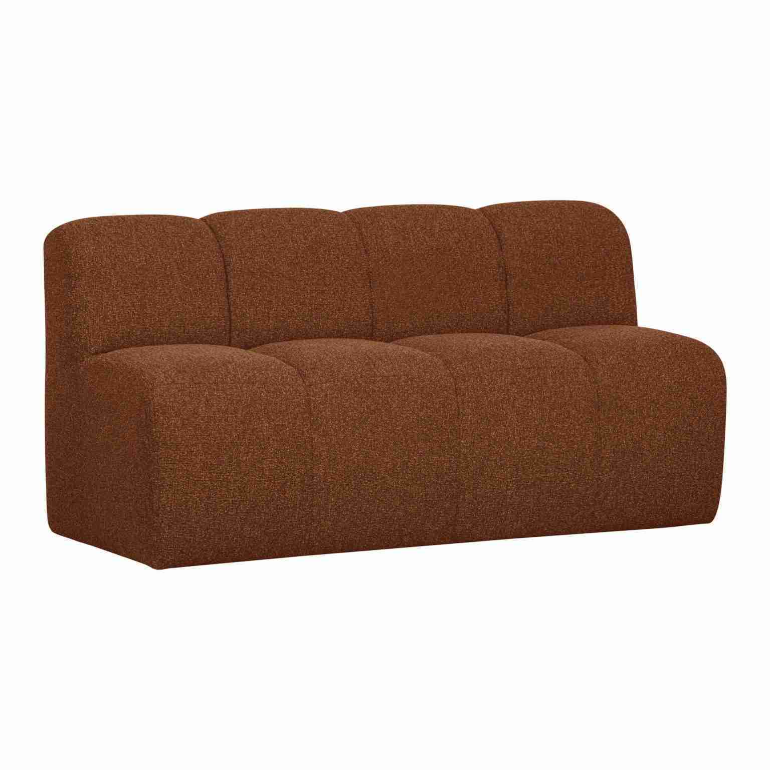 WOOOD Eetkamerbank Mojo Bouclé, 164cm - Roestbruin Melange
