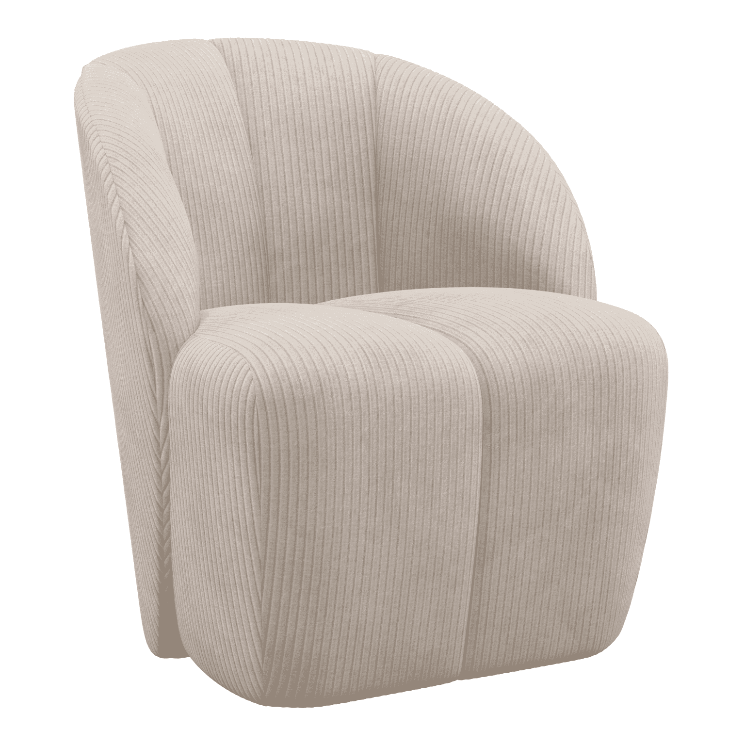 WOOOD Draaifauteuil Mojo Ribstof - Ecru