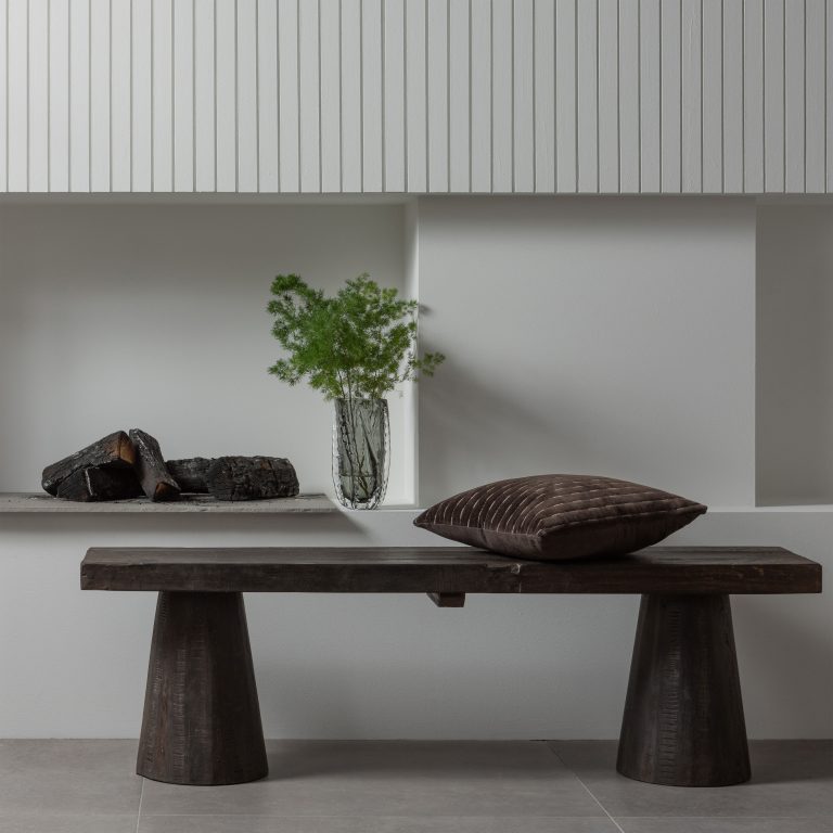 WOOOD Bankje Clyde Mangohout, 150cm - Donkerbruin