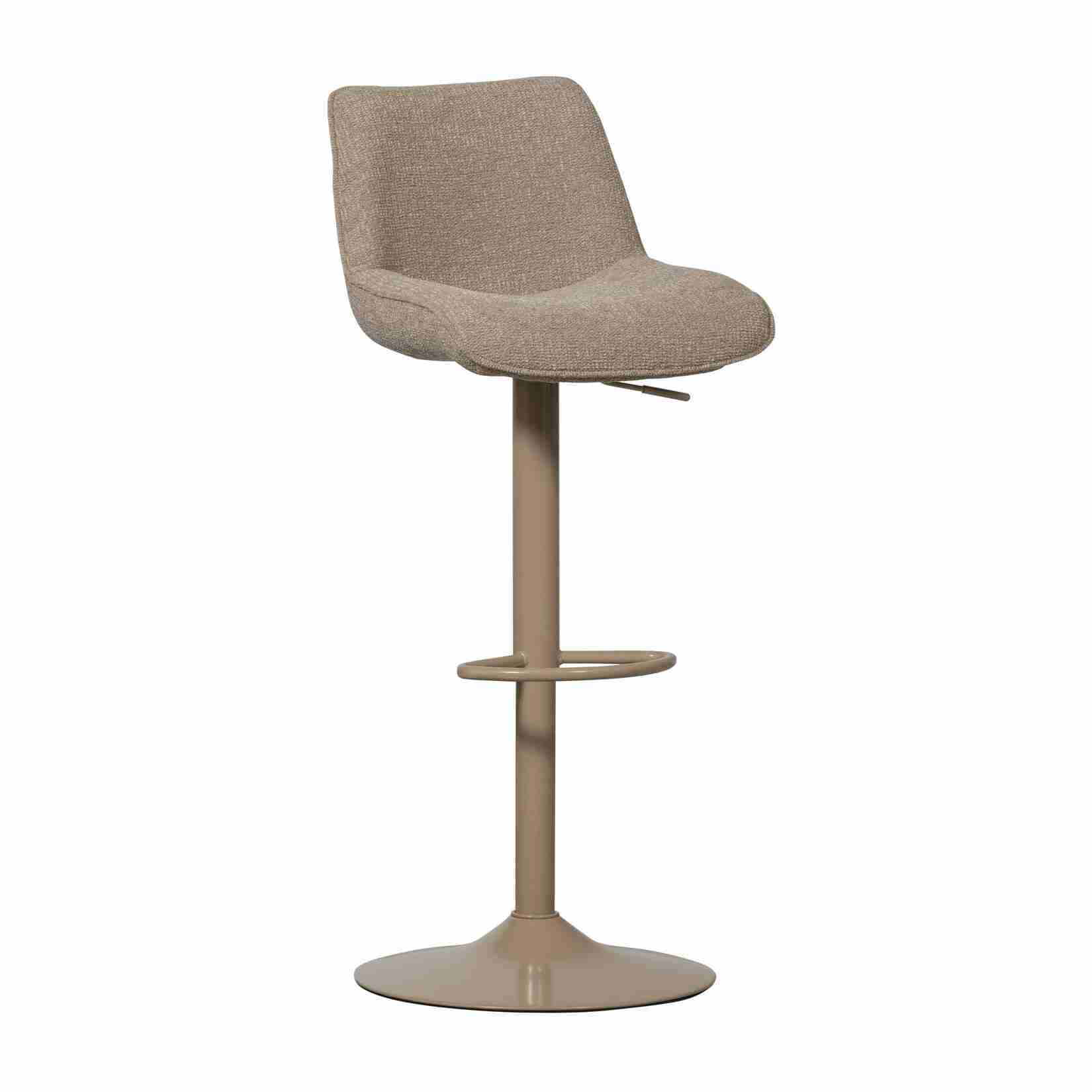 WOOOD Verstelbare Barkruk Marten Geweven stof - Zand (zithoogte 65-88cm)