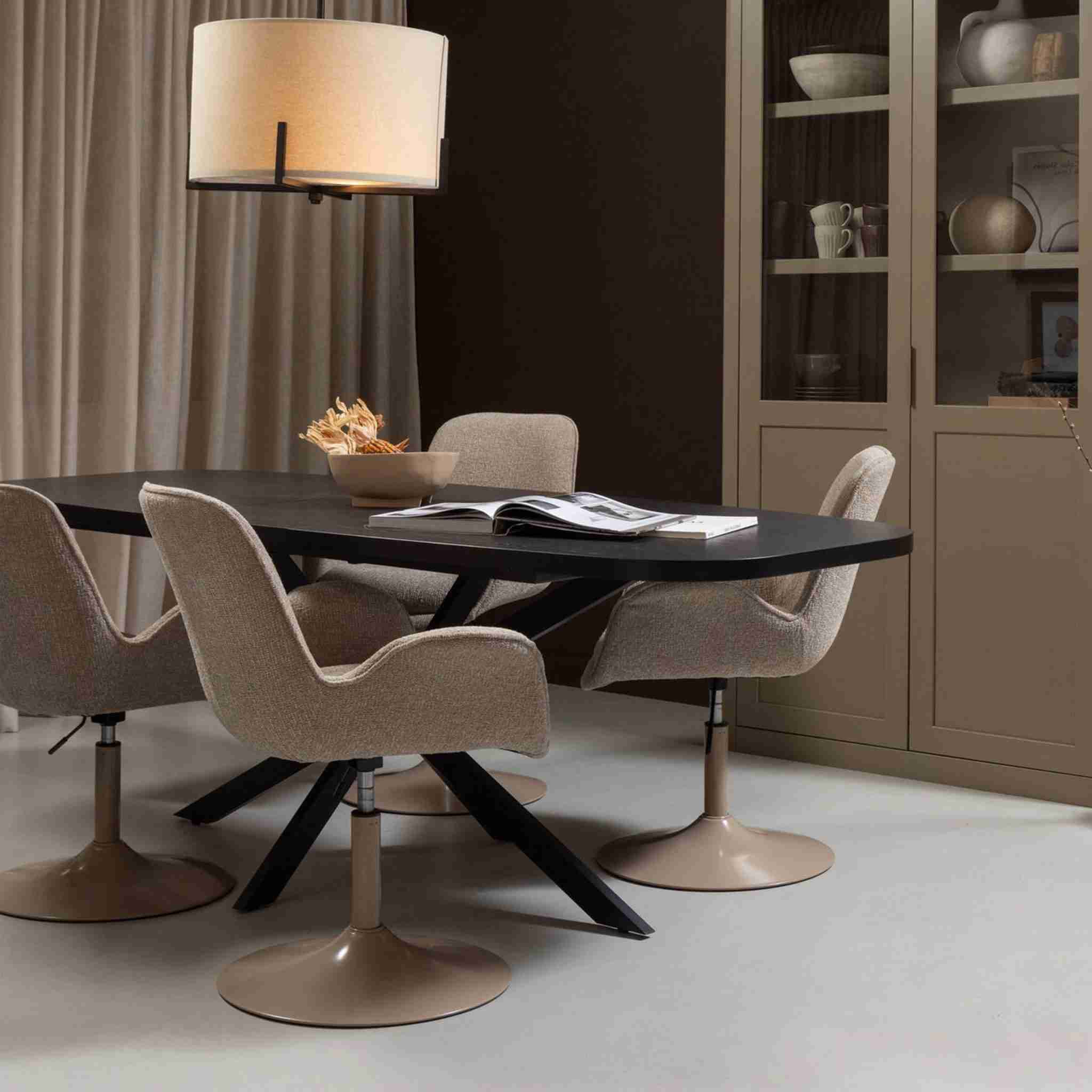WOOOD Uitschuifbare Eettafel Arros Deens Ovaal, 180-220 x 90cm - Zwart