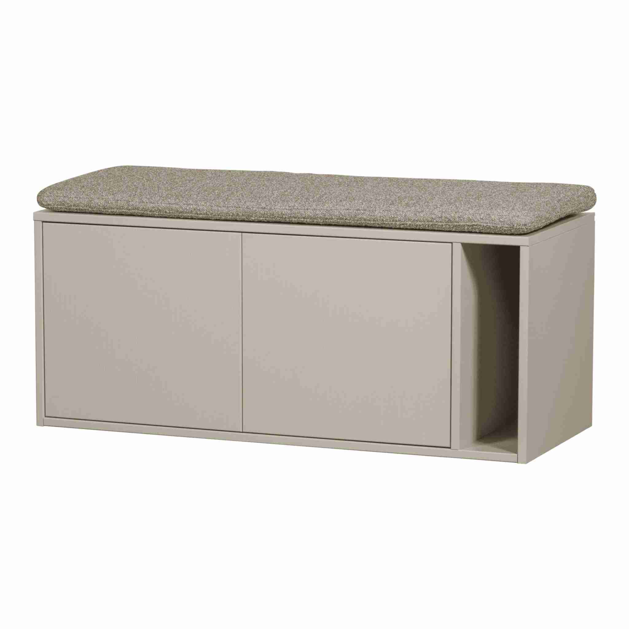 vtwonen TV-meubel/Bankje Settle Down Met zitkussen, Grenenhout, 108cm - Dust