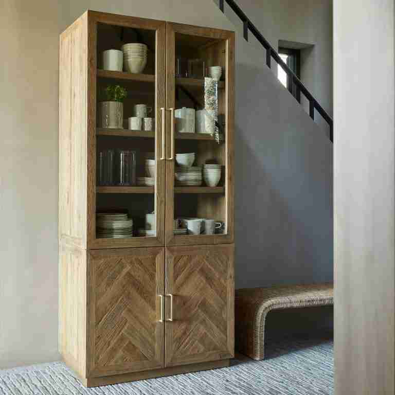 Rivièra Maison Buffetkast Riverside Eikenhout en glas, 230 x 110cm - Bruin