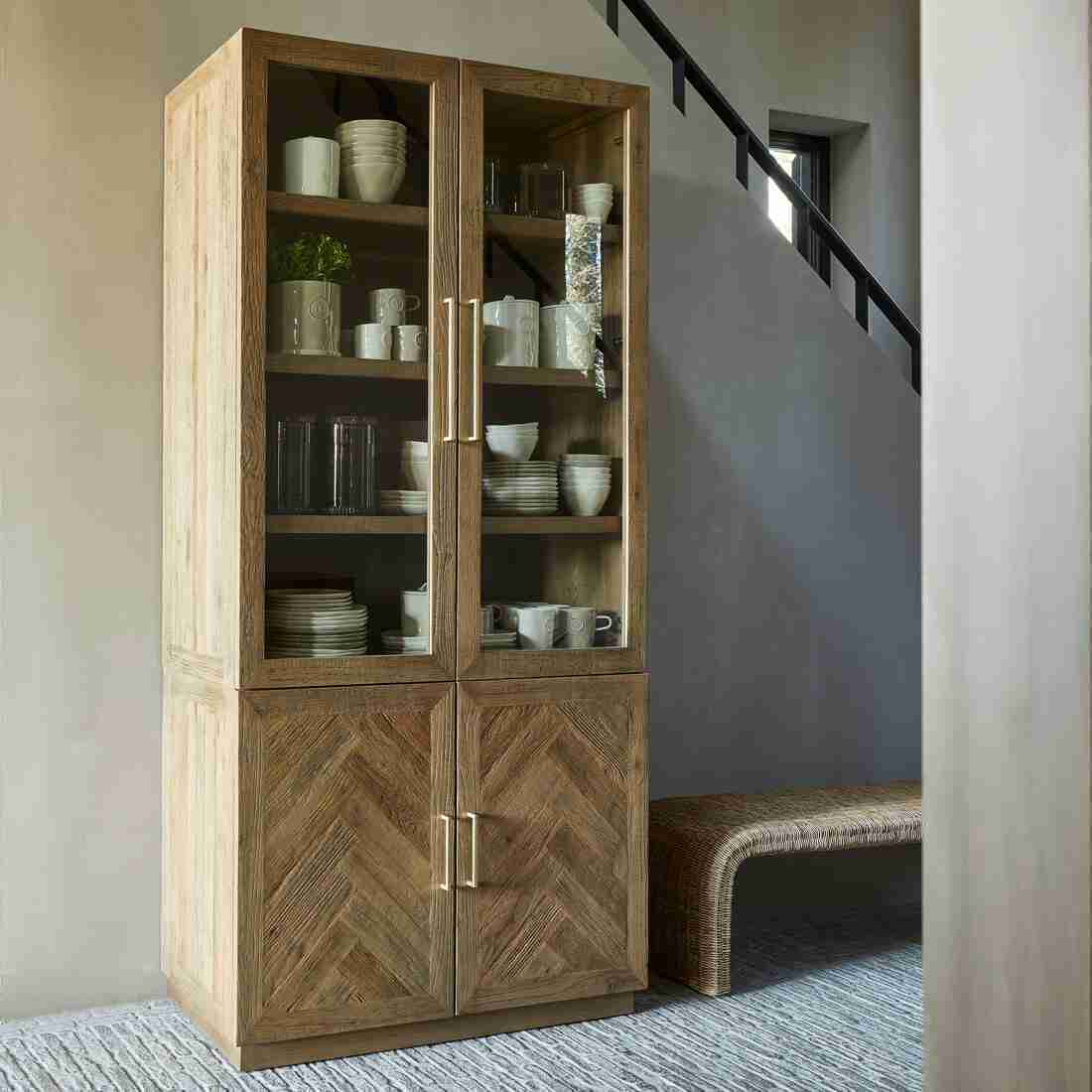 Rivièra Maison Buffetkast Riverside Eikenhout en glas, 230 x 110cm - Bruin