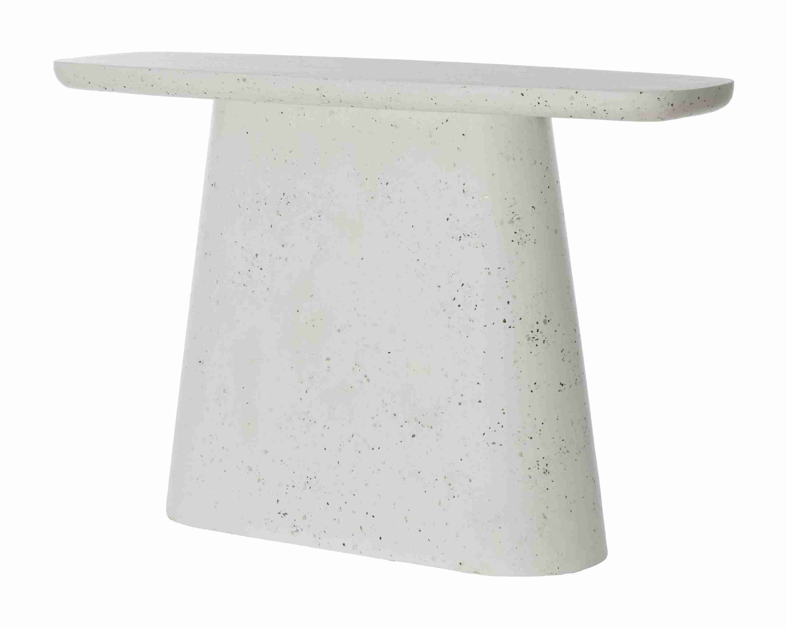 Light & Living Deens Ovale Sidetable Hamura Terrazzo, 120cm - Wit