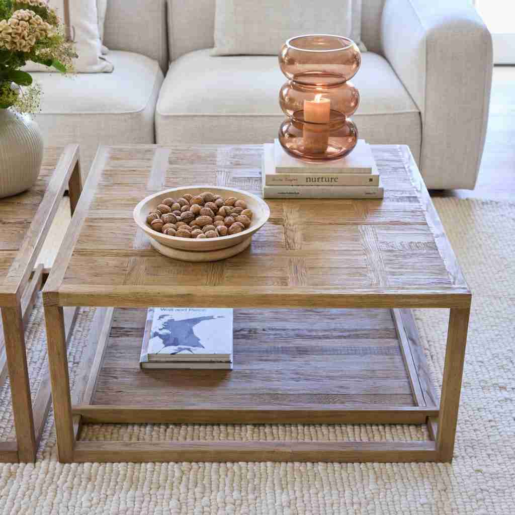 Rivièra Maison Salontafel Fraser Island Eikenhout, 90 x 90cm - Bruin - Vierkant