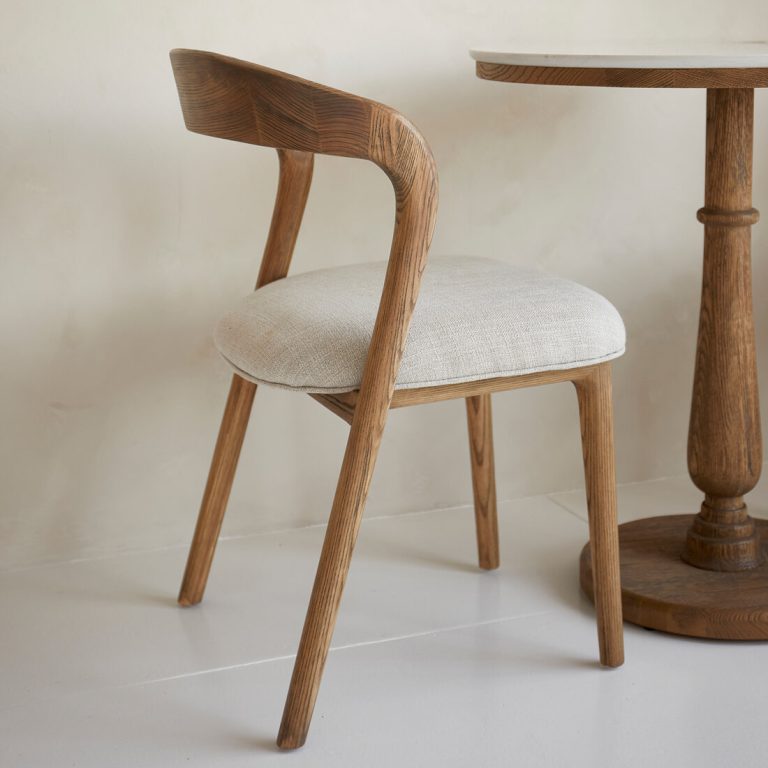 Rivièra Maison Eetkamerstoel Puglia Eikenhout en stof - Fabulous Flax