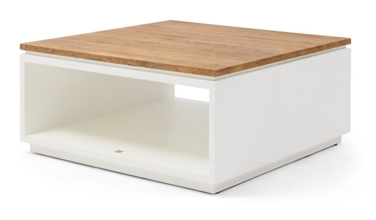 Rivièra Maison Salontafel Lake House Eikenhout, 90 x 90cm - Wit - Vierkant