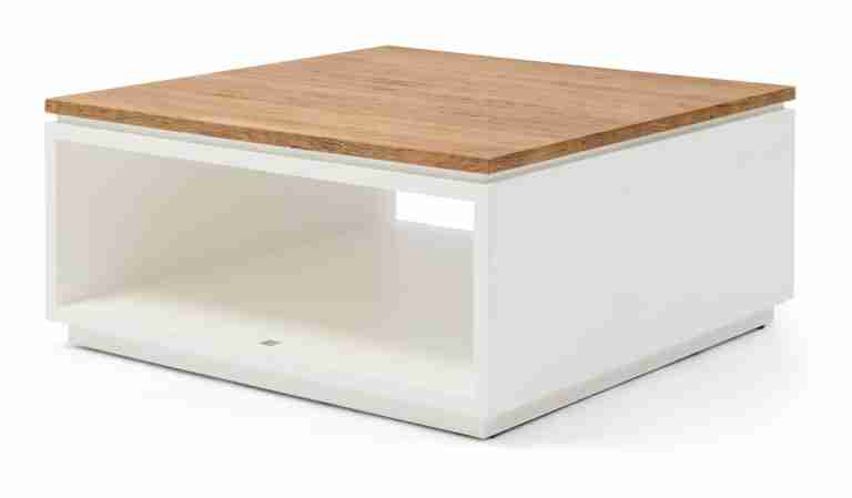 Rivièra Maison Salontafel Lake House Eikenhout, 90 x 90cm - Wit - Vierkant
