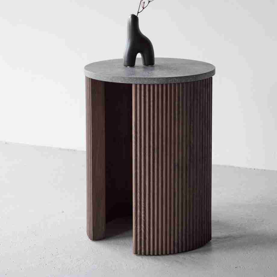Nohr Ronde Bijzettafel Phallon 40cm - Mokka/Betonlook