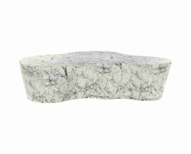 Richmond Organische Salontafel Rockyard Faux Marmer, 127 x 122cm - Wit