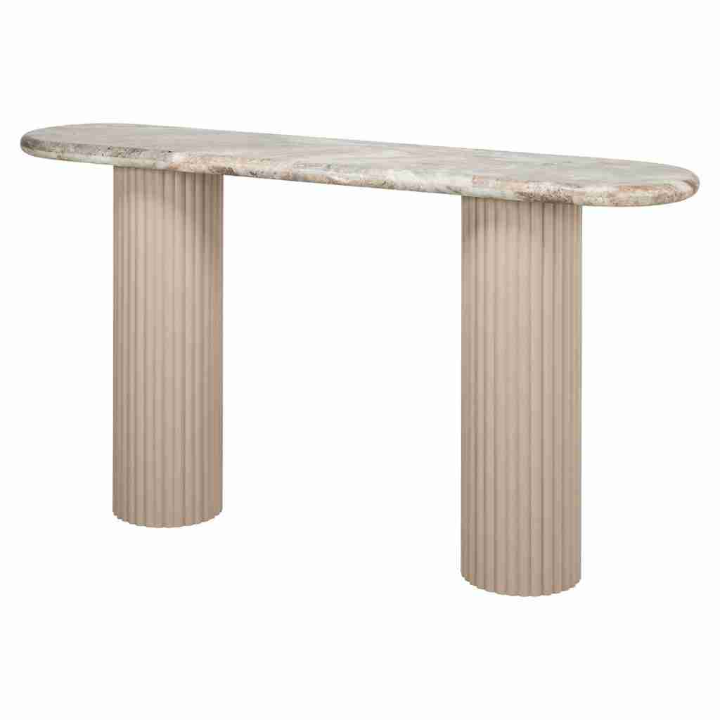 Richmond Ovale Sidetable Coronel Marmer, 160cm - Beige
