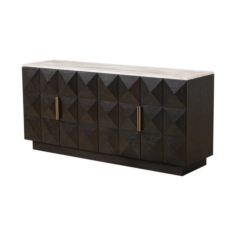 Richmond Dressoir Claremont Eiken en travertin, 170cm - Bruin