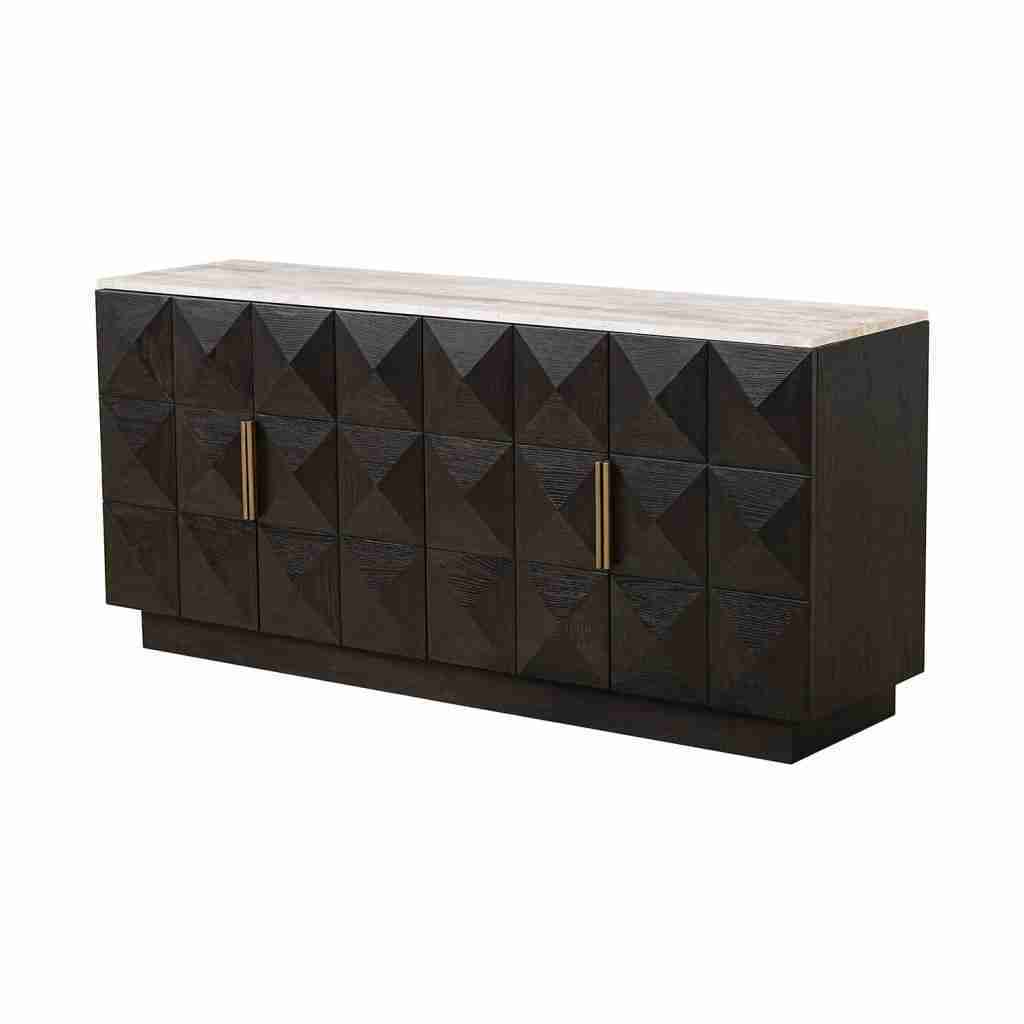 Richmond Dressoir Claremont Eiken en travertin, 170cm - Bruin