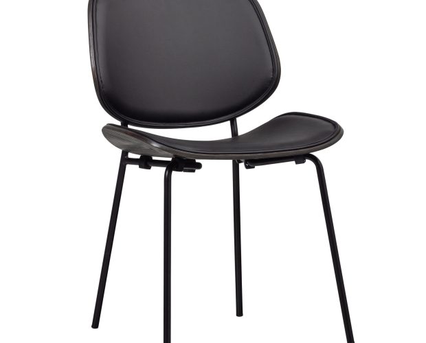 WOOOD Eetkamerstoel Close PU en Hout - Zwart - BePureHome