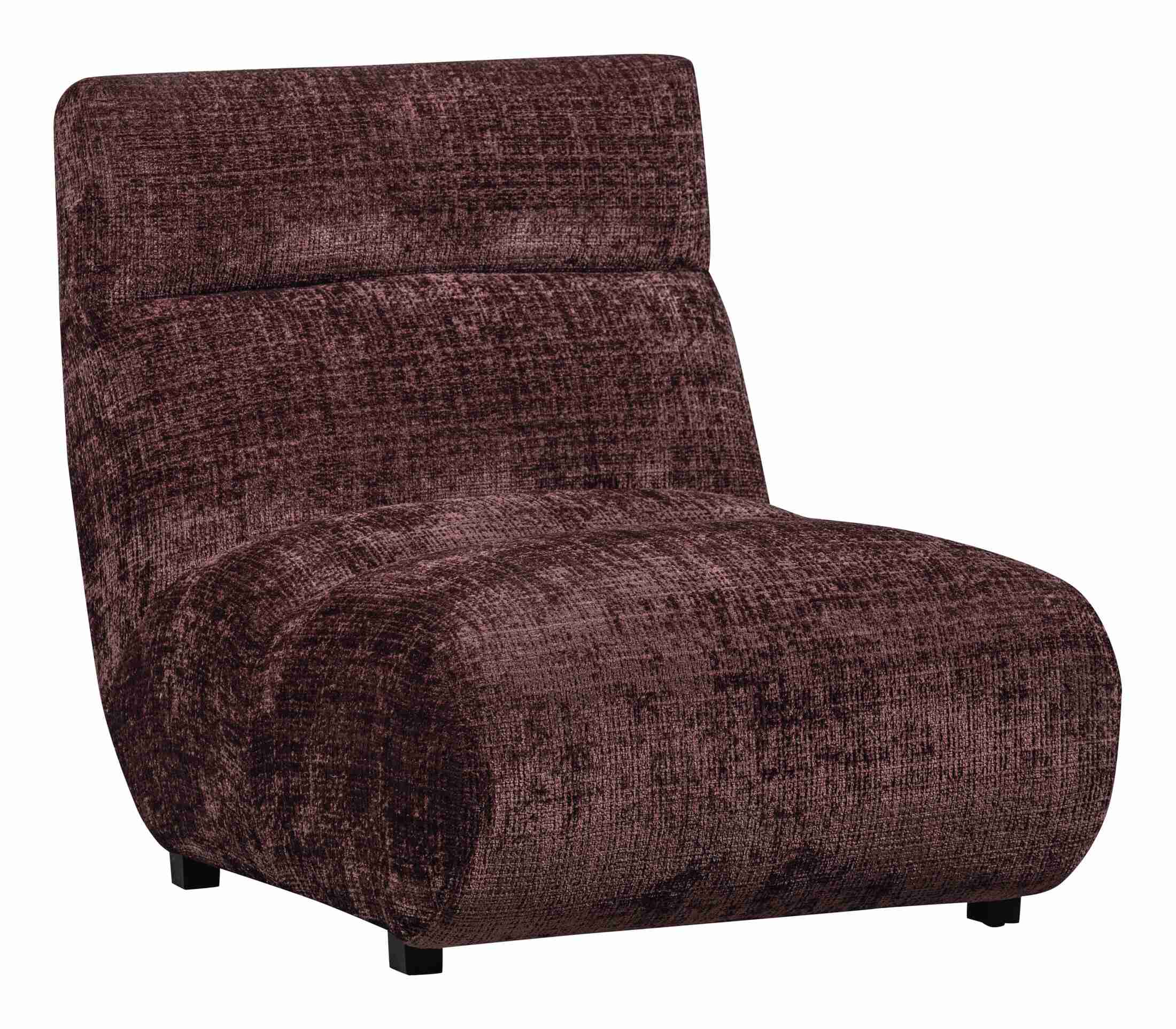 WOOOD Fauteuil 'Observe' Chenille, kleur Aubergine