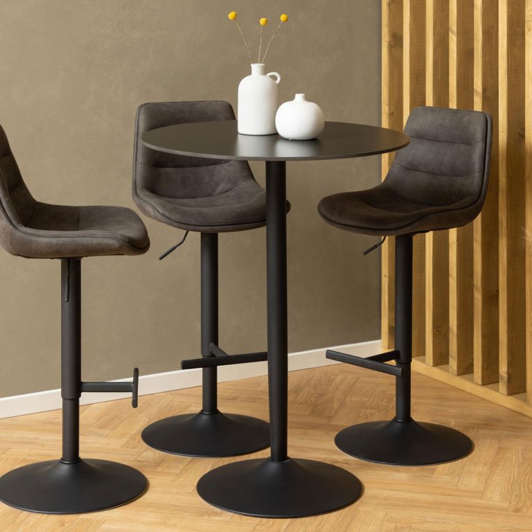 Bendt Ronde Bartafel / Statafel Tempest Keramiek 80cm, Kleur Zwart
