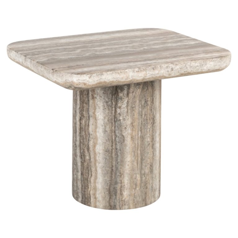 Richmond Salontafel Denizly Marmer en travertin, 65 x 50cm - Grijs