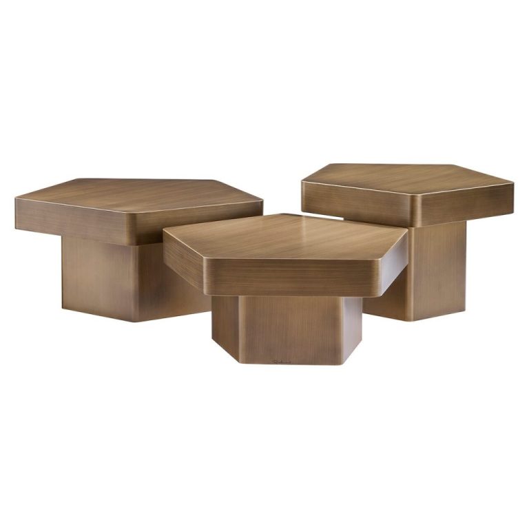 Richmond Salontafel Hexa Set van 3 stuks - Brushed Gold