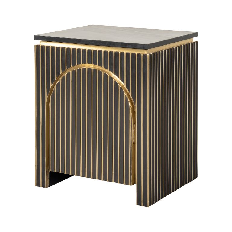 Richmond Nachtkastje Les Arcs Brass en marmer, 60 x 50cm - Brushed gold