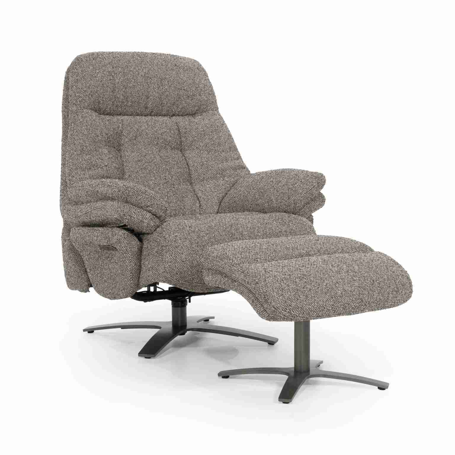 Eleonora Verstelbare Fauteuil Caleb Met voetenbank - Taupe