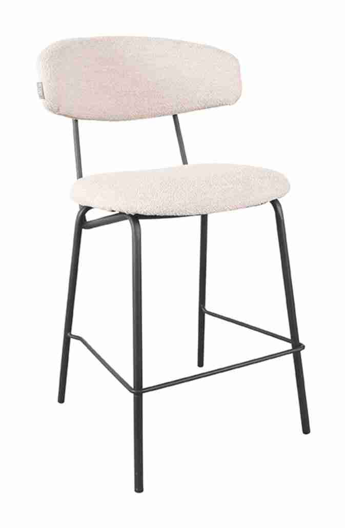 LABEL51 Barkruk Zack Bouclé - Naturel (zithoogte 65cm)