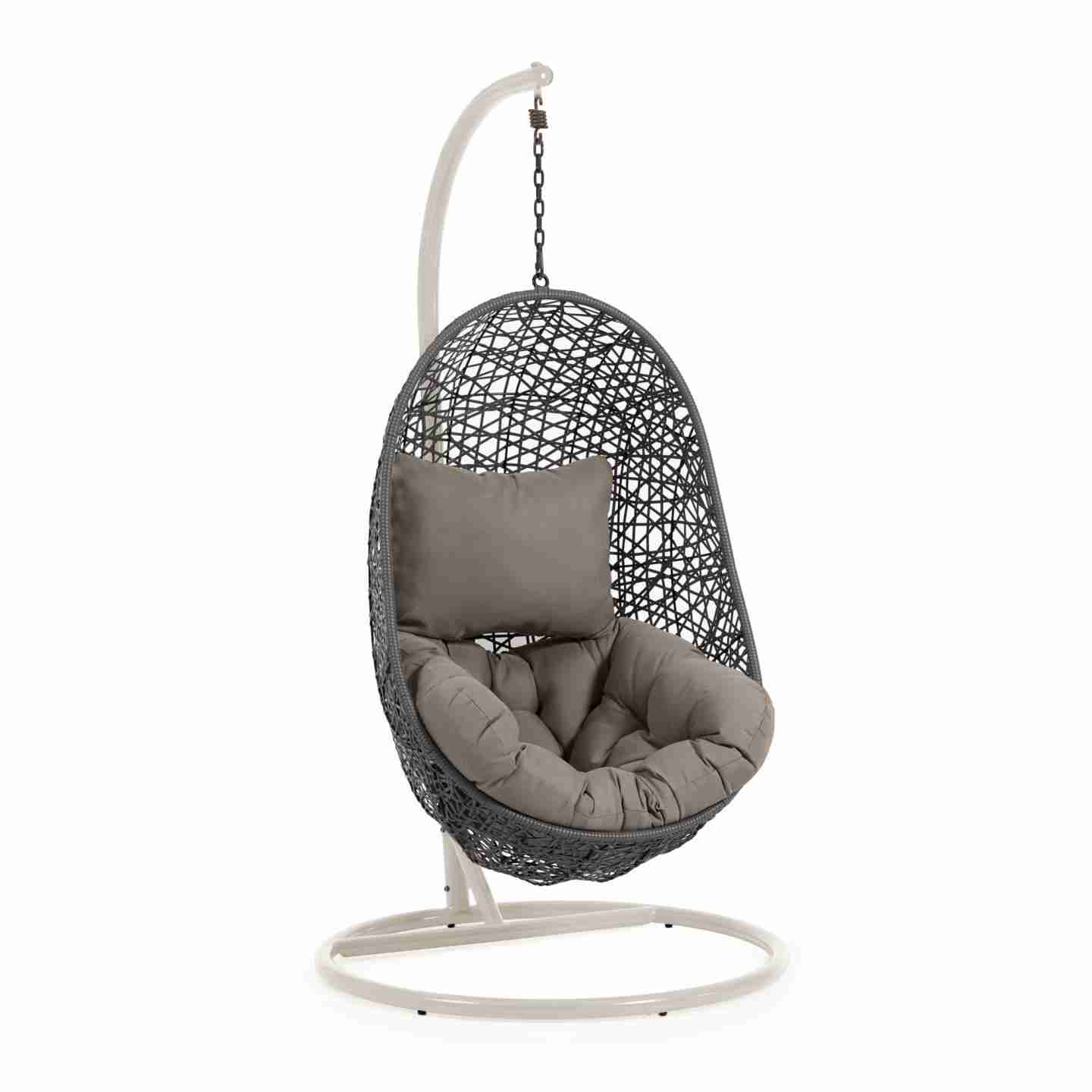 Kave Home Hangstoel Florina Met standaard - Antraciet/Beige