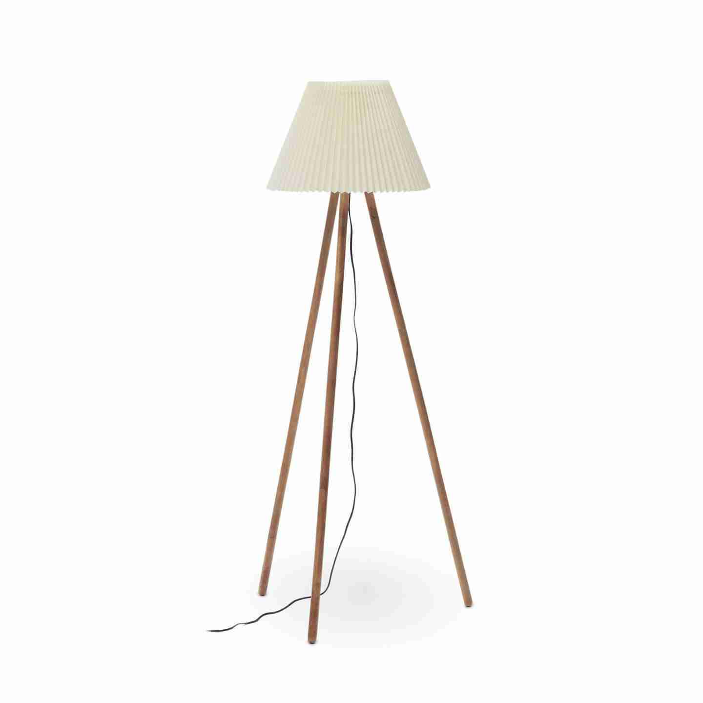Kave Home Vloerlamp Benicarlo Rubberhout, 149cm hoog - Naturel