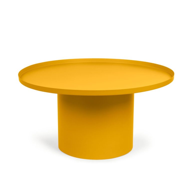Kave Home Ronde Salontafel Fleksa 72cm - Mosterdgeel